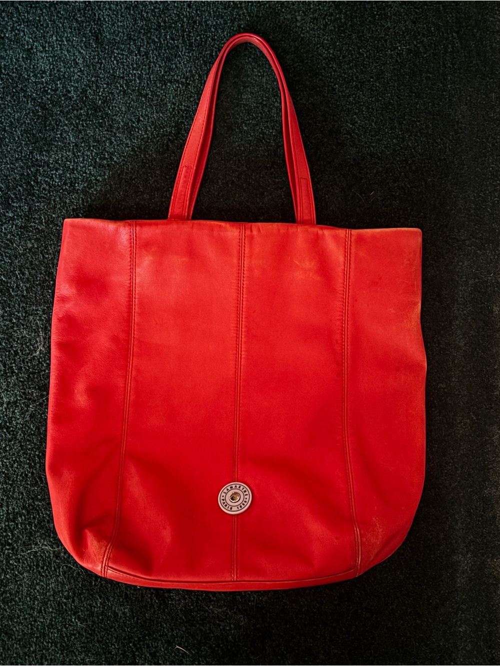 Lamarthe Paris Smile Portofino Orange Leather Zip Tote ET105